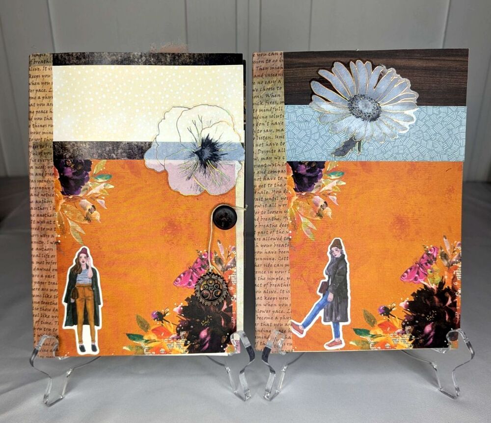 Handmade Junk Journal Set - Spooky Season, 6 x 9.25 inches set of 2